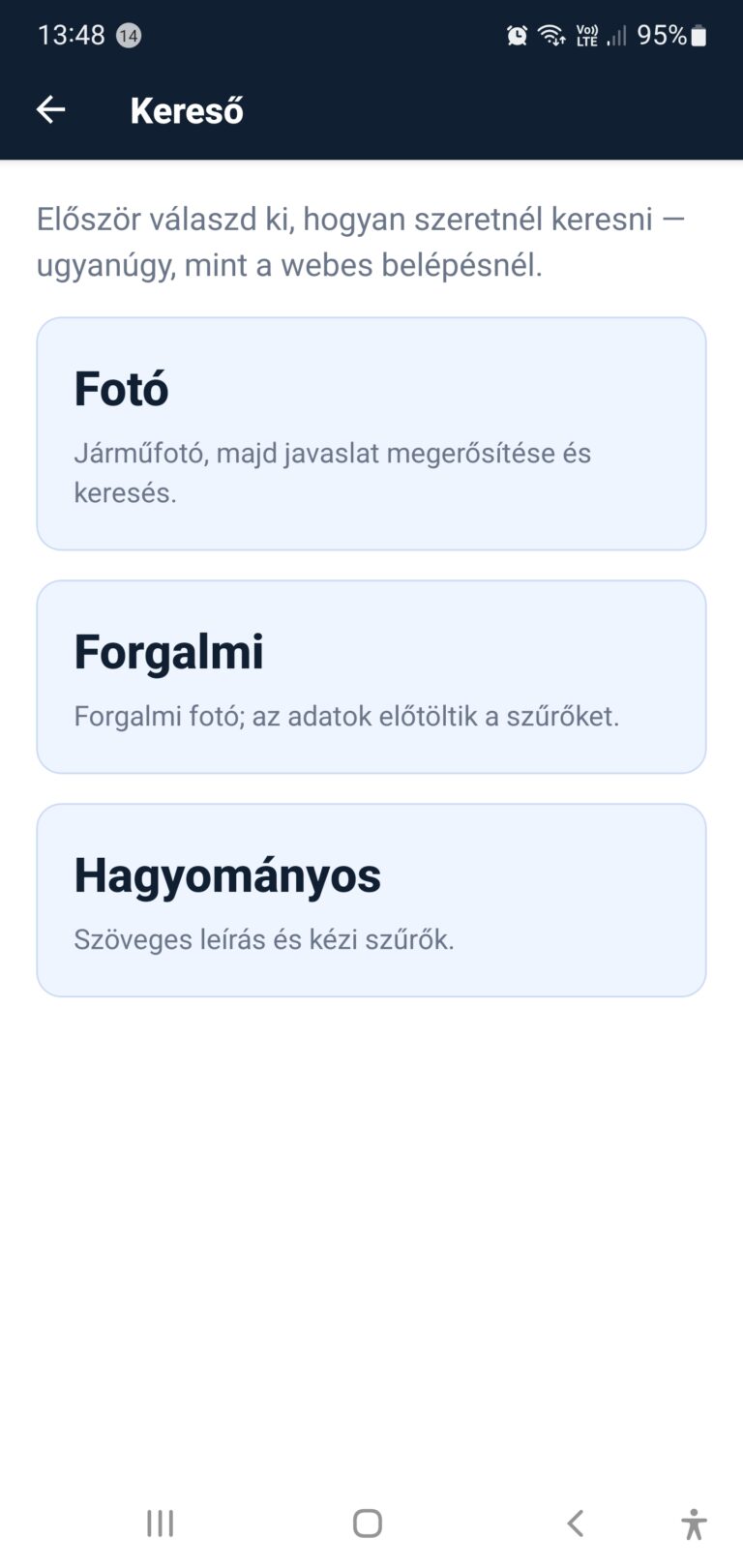 Search modes in the live app